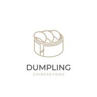 logo illustration vektor strichzeichnungen eleganter knödel dim sum jiaozi