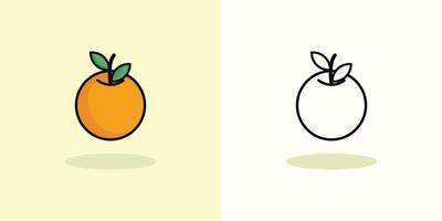 Vektorfrucht. orange cartoon malvorlagen illustration vektor