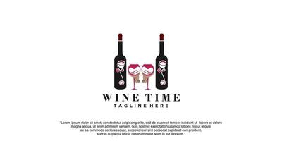 Wein-Logo-Icon-Design-Vorlage Vektor-Illustration Premium-Vektor vektor