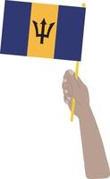 barbados handgezeichnete flagge, barbados dollar handgezeichnete flagge vektor