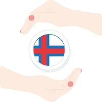 faroe öar hand dragen flagga, färöiska krona hand dragen vektor