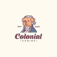 Premium-Vintage-Kolonial-Hund-Logo-Vorlage vektor