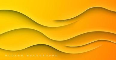 abstrakter gelb-orangeer Farbverlauf dynamischer gewellter Schatten und Licht modernes Design geometrische futuristische Vektor-Hintergrundillustration. vektor
