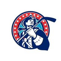 amerikanischer patriot eishockeyschläger kreis retro vektor