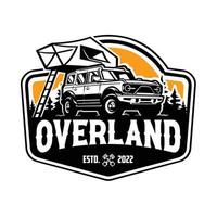 Overland Abenteuer Camper Truck Emblem Abzeichen fertig Logo Vorlage Set Vektor