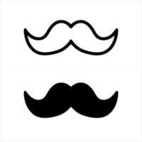 svart och vit uppsättning mustascher isolerat på vit bakgrund. silhuett svart årgång mustasch isolerat på vit bakgrund. symbol av fäder dag, tecken för barberare affär. retro lockigt hipster mustascher. vektor
