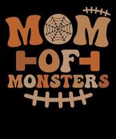 Mutter des Monsterhemdes lustiges Retro- Mutterhalloween sticht furchtsames Monstervektort-shirt Halloweens vektor