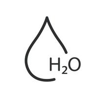 Symbol für Wassertropfen h2o-Linie. chemische Formel. Aqua-Symbol. Vektor-Illustration vektor