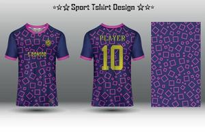 Fußballtrikot-Mockup-Fußballtrikot-Design-Sublimationssport-T-Shirt-Design-Kollektion für Rennen, Radfahren, Spiele, Motocross vektor