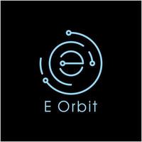 e-Orbit-Logo mit dem Buchstaben e in der Mitte vektor