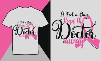 bröst cancer medvetenhet Citat typografi t-shirt design mall vektor