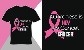 bröst cancer medvetenhet Citat typografi t-shirt design mall vektor