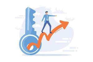 Planung der Geschäftsstrategie. Datenanalyse und Statistik. Diagrammpfeilwachstum isoliertes flaches Gestaltungselement. unternehmensentwicklung, kpi performance, vision. flache Vektor moderne Illustration