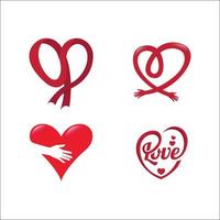 Satz von Herzen am Valentinstag in Liebe Vektor schöne rote Zeichen auf herzige Feier und Grußkarte