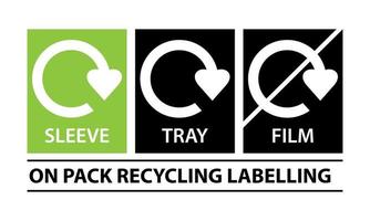 auf Pack-Recycling-Etiketten Vektor-Symbol-Design vektor