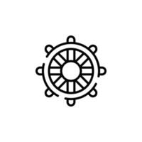 Ruder, Nautik, Schiff, Boot gepunktete Linie Symbol Vektor Illustration Logo Vorlage. für viele Zwecke geeignet.