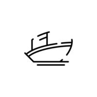 Schiff, Boot, Segelboot gepunktete Linie Symbol Vektor Illustration Logo Vorlage. für viele Zwecke geeignet.