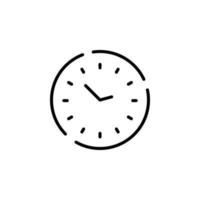 klocka, timer, tid prickad linje ikon vektor illustration logotyp mall. lämplig för många syften.