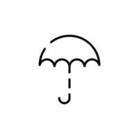 Regenschirm, Wetter, Schutz gepunktete Linie Symbol Vektor Illustration Logo Vorlage. für viele Zwecke geeignet.