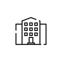 hotel, wohnung, stadthaus, wohn gepunktete linie symbol vektor illustration logo vorlage. für viele Zwecke geeignet.