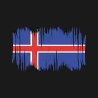 Vektorpinsel mit isländischer Flagge. Pinselvektor der Nationalflagge vektor