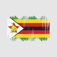 zimbabwe flagga vektor borsta. nationell flagga borsta vektor