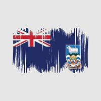 Vektorpinsel mit Flagge der Falklandinseln. Pinselvektor der Nationalflagge vektor