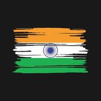 Indien flagga borsta vektor. nationell flagga design vektor