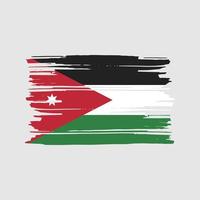 Pinselvektor mit jordanischer Flagge. Design der Nationalflagge vektor