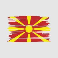 nordmazedonischer Flaggenbürstenvektor. Design der Nationalflagge vektor
