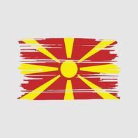 norr macedonia flagga borsta vektor. nationell flagga design vektor