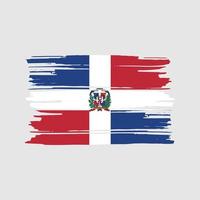 Pinselvektor der Flagge der Dominikanischen Republik. Design der Nationalflagge vektor