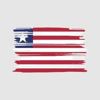 Pinselvektor mit Liberia-Flagge. Design der Nationalflagge vektor