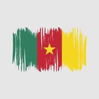 Vektorpinsel mit Kamerun-Flagge. Pinselvektor der Nationalflagge vektor