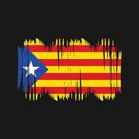Vektorpinsel mit Katalonien-Flagge. Pinselvektor der Nationalflagge vektor