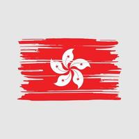 Pinselvektor mit Hongkong-Flagge. Design der Nationalflagge vektor