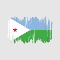 Dschibuti Flagge Vektorpinsel. Pinselvektor der Nationalflagge vektor