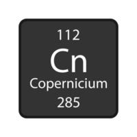 copernicium symbol. kemiskt element i det periodiska systemet. vektor illustration.