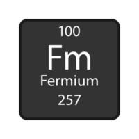 fermium symbol. kemiskt element i det periodiska systemet. vektor illustration.