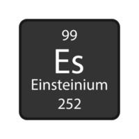 einsteinium symbol. kemiskt element i det periodiska systemet. vektor illustration.