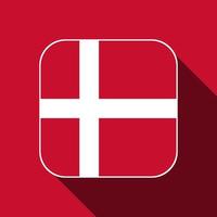 dänische Flagge, offizielle Farben. Vektor-Illustration. vektor