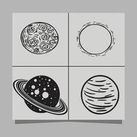 vektor illustration av planeter på papper, mycket lämplig för logotyper och flygblad