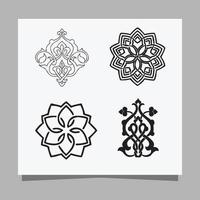 vektorillustration minimalistischer ornamente, arabische ornamente auf papier gezeichnet, eignen sich perfekt für die dekoration von bannern und postern vektor