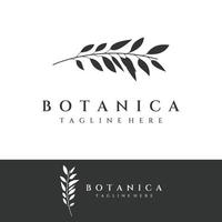 natürliches botanisches Logo organisches Vorlagenvektordesign mit Blättern, Blumen, Stängeln. mit minimalistischem umriss, elegant. geeignet für schönheit, abzeichen, hochzeit und business. vektor