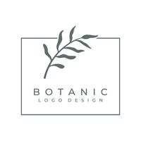 natürliches botanisches Logo organisches Vorlagenvektordesign mit Blättern, Blumen, Stängeln. mit minimalistischem umriss, elegant. geeignet für schönheit, abzeichen, hochzeit und business. vektor