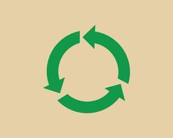 återvinna avfall symbol och grön pil logotyp webb ikon begrepp platt vektor illustration.