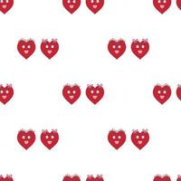 nahtloses Muster mit lustigen roten Herzen auf weißem Hintergrund. Vektorbild. vektor