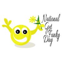 national get funky day, idee für poster, banner oder feiertagskarte, fröhliches gesicht vektor