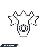 Mann und ein Stern-Symbol-Logo-Vektor-Illustration. Exzellenz-Symbolvorlage für Grafik- und Webdesign-Sammlung vektor