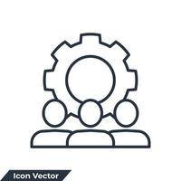 användare grupp nätverk förvaltning ikon logotyp vektor illustration. arbete grupp symbol mall för grafisk och webb design samling